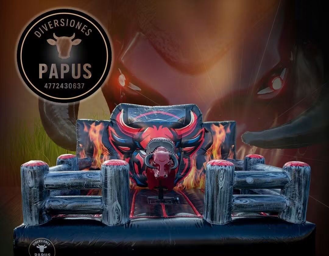 Toro mecánico Papus con arena oscura y detalles rojos